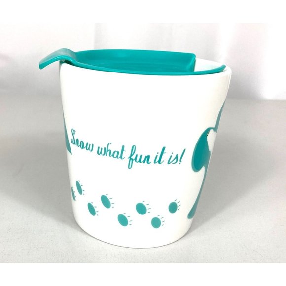 2015 Caribou Coffee Polar Bear "Snow What Fun It Is" COFFEE Mug Cup w/Lid 16 oz - Picture 3 of 10